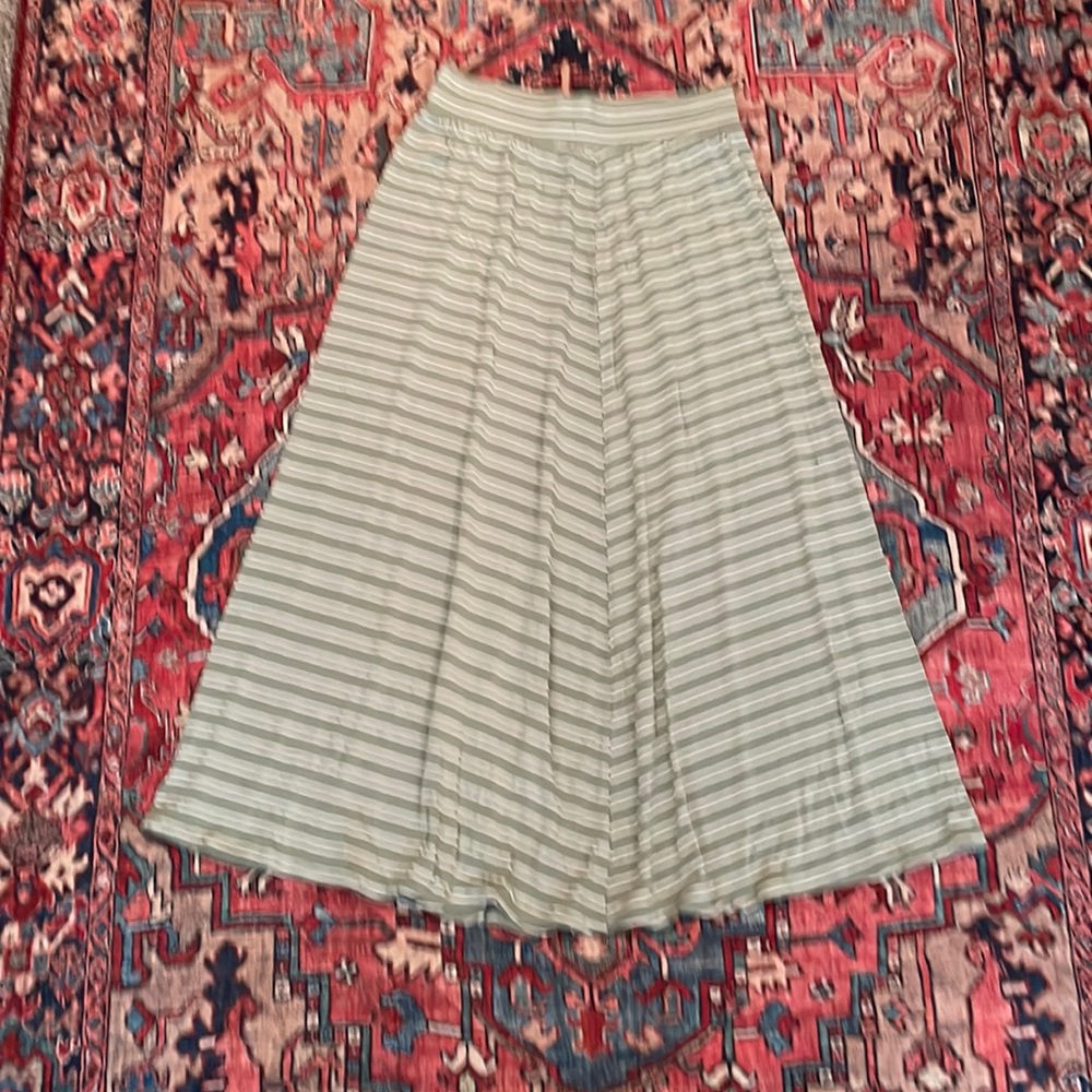 Sage green and white striped maxi skirt by the Cat and Jack brand